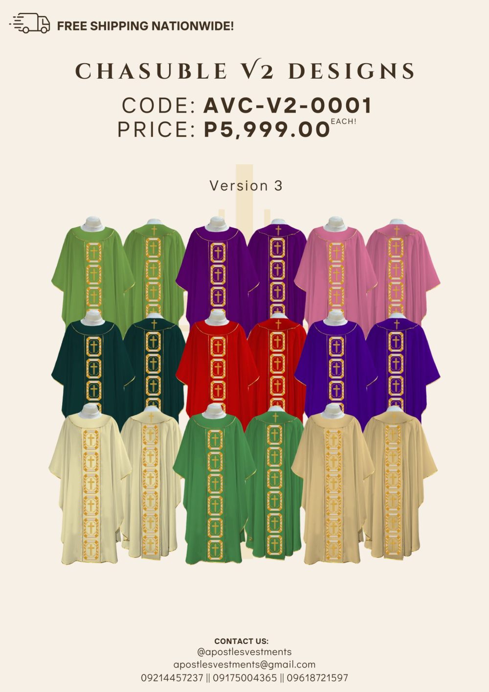 Chasuble V2 Design (AVC-V2-0001) Version 3