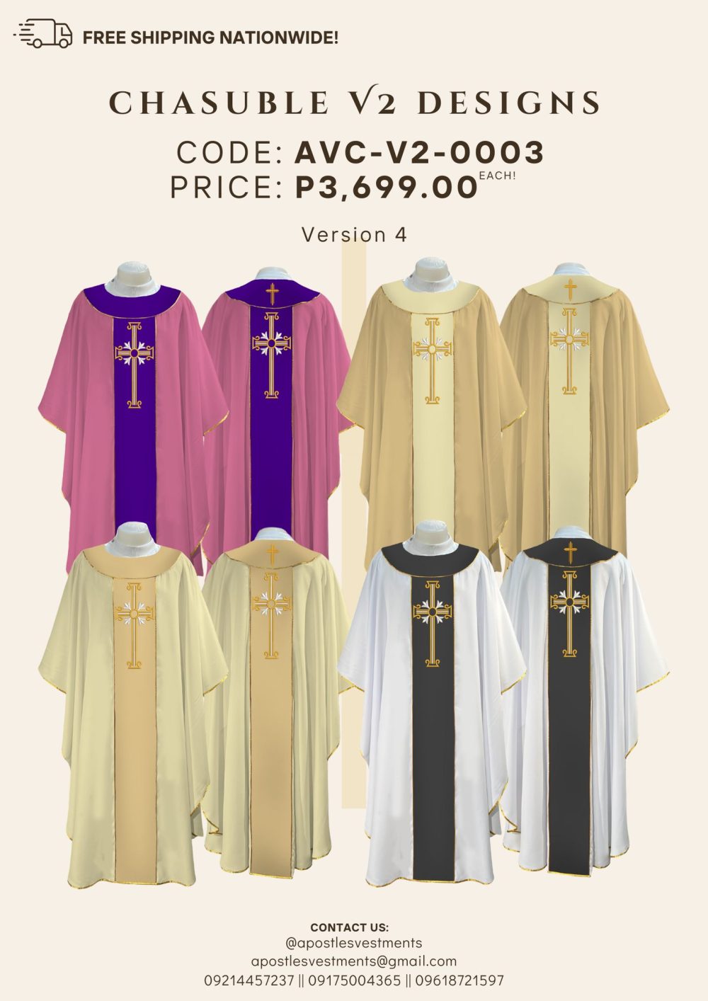 Chasuble V2 Design (AVC-V2-0003) Version 4