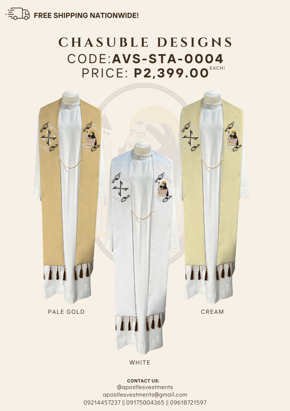 St. Thomas Aquinas Stole Design (AVS-STA-0004)