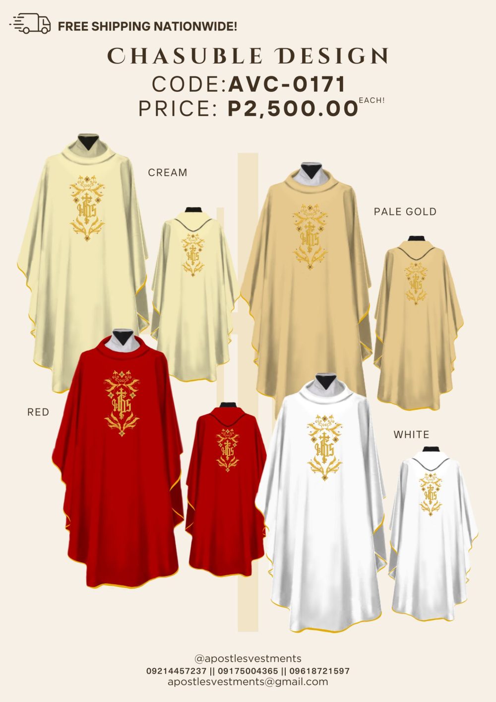 Embroidered Chasuble (AVC-0171)
