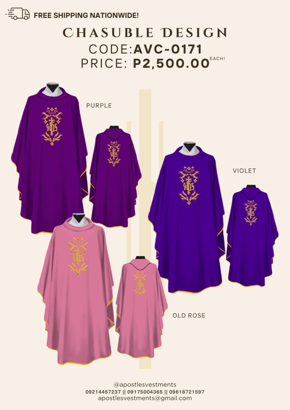 Embroidered Chasuble (AVC-0171)