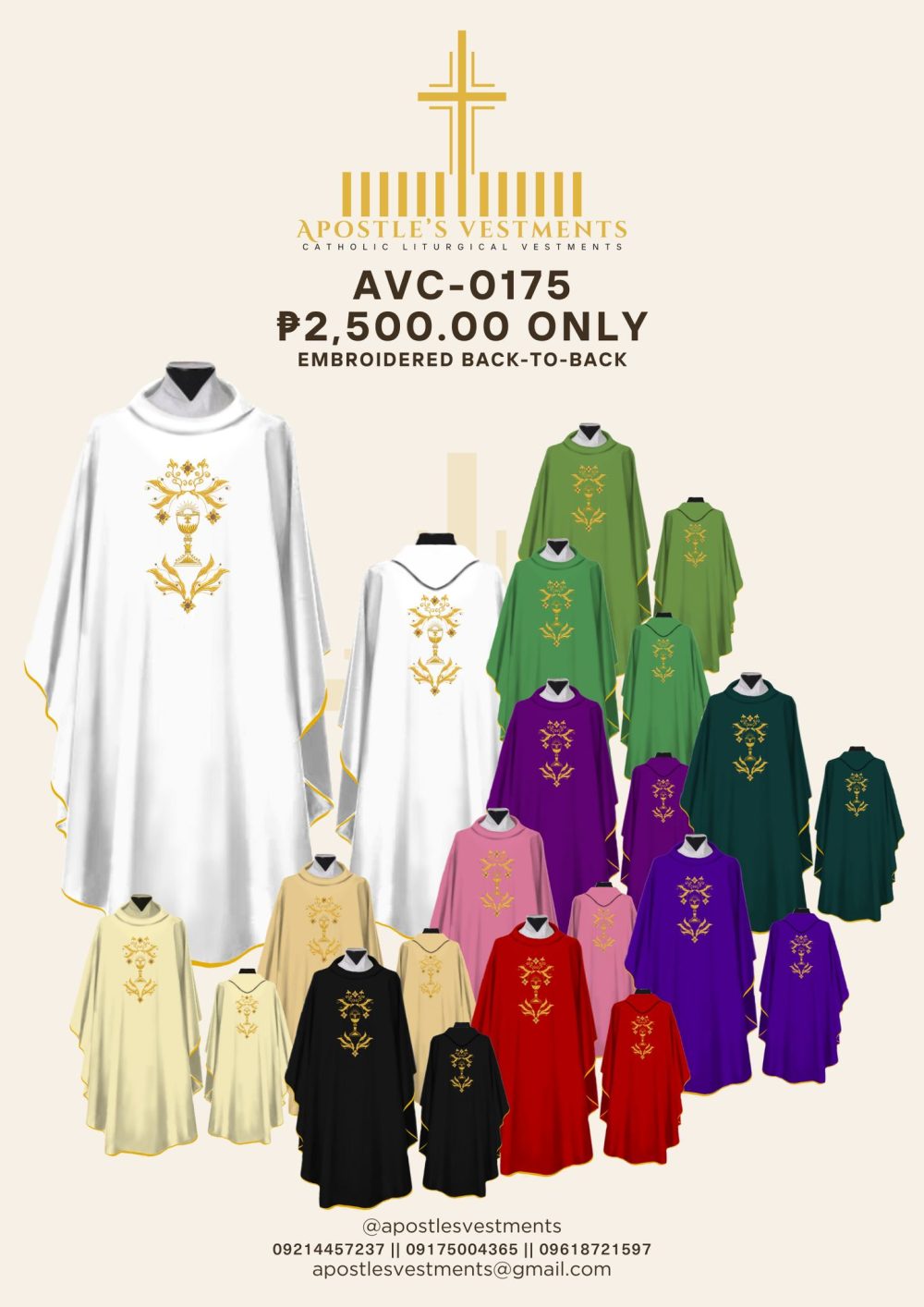 Embroidered Chasuble (AVC-0175)