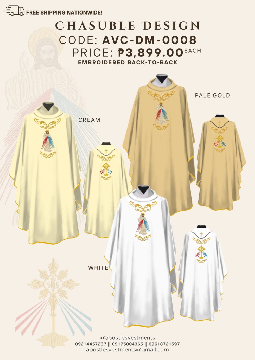Divine Mercy Chasuble (AVC-DM-0008)