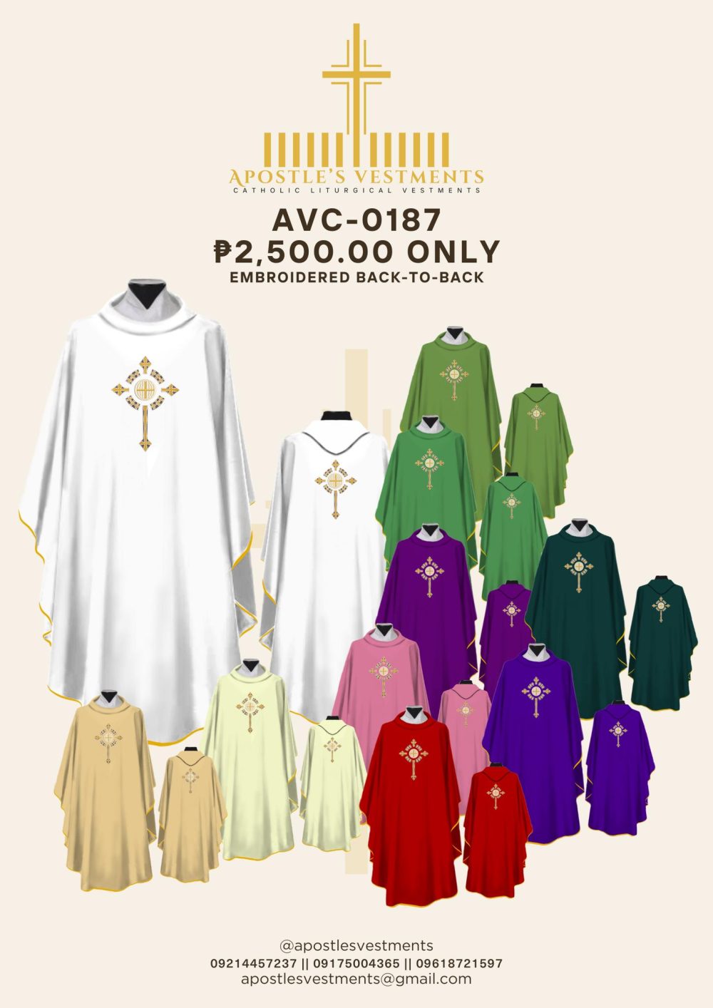Embroidered Chasuble (AVC-0187)