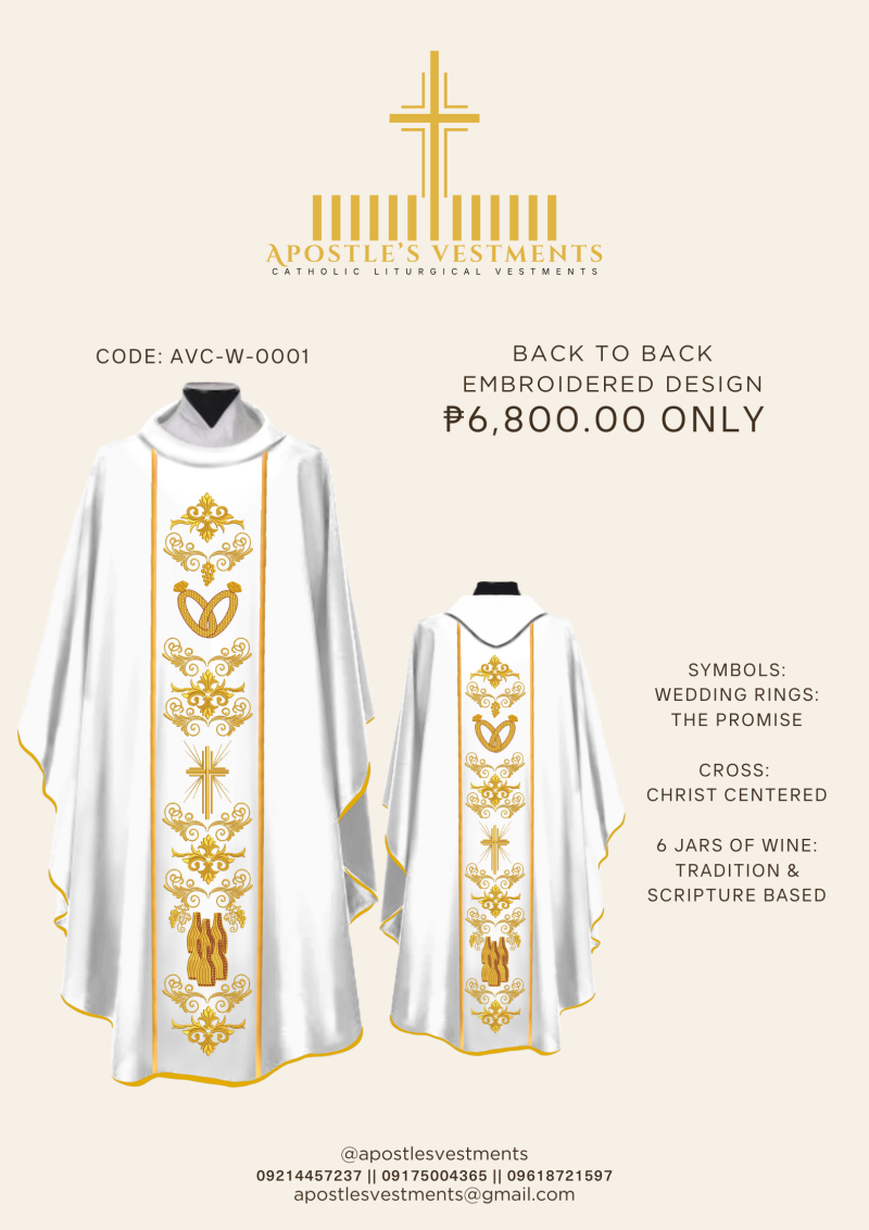 EMBROIDERED WEDDING CHASUBLE (AVC-W-0001)