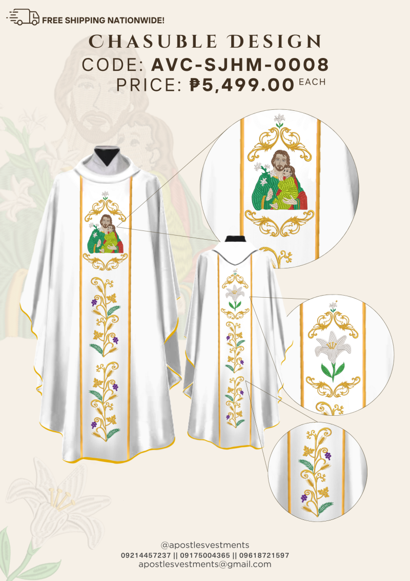 ST. JOSEPH, HUSBAND OF MARY CHASUBLE DESIGNS (AVC-SJHM-0008)