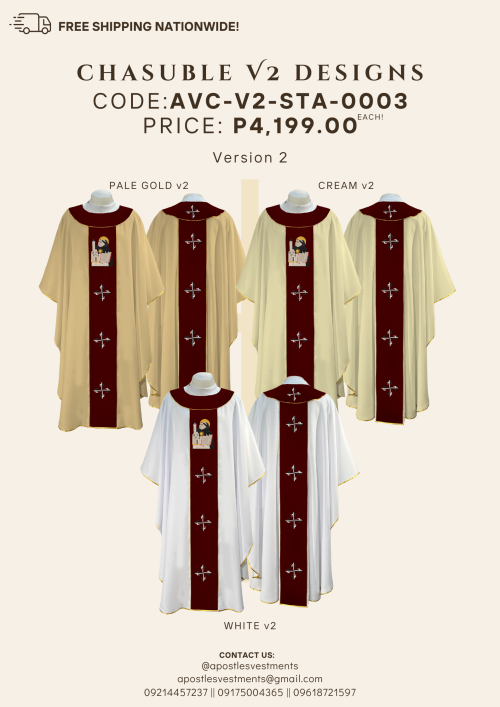 ST. THOMAS AQUINAS CHASUBLE V2 DESIGNS (AVC-V2-STA-0003.V2)