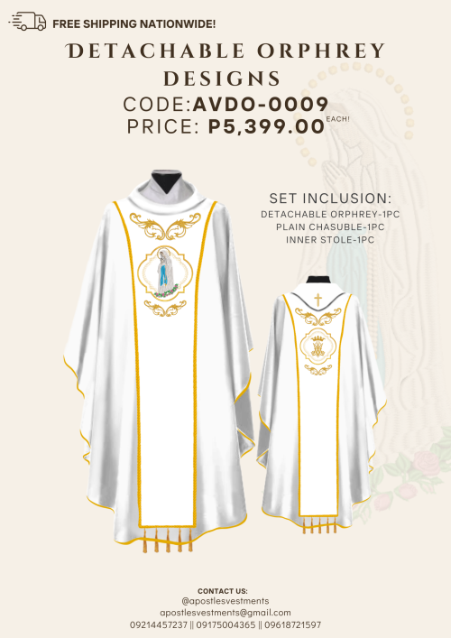 OUR LADY OF LOURDES DETACHABLE ORPHREY (AVDO-OLL-0009)