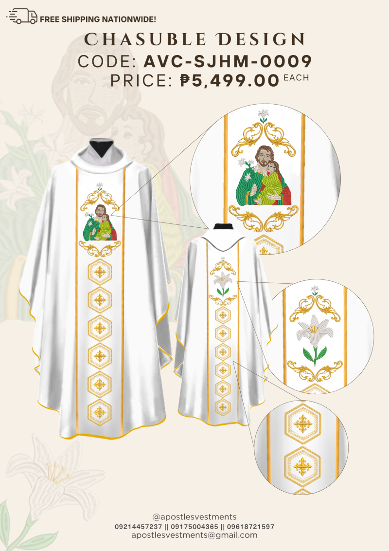 ST. JOSEPH, HUSBAND OF MARY CHASUBLE DESIGNS (AVC-SJHM-0009)