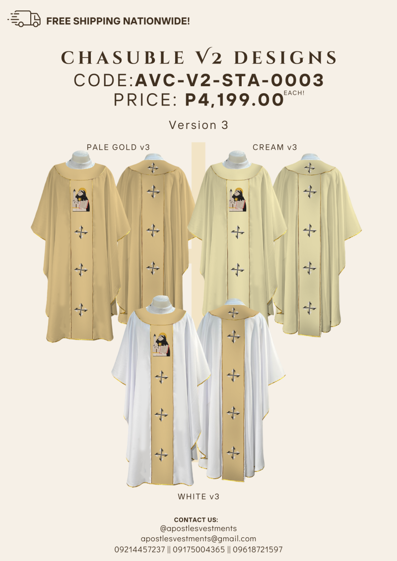 ST. THOMAS AQUINAS CHASUBLE V2 DESIGNS (AVC-V2-STA-0003.V3)