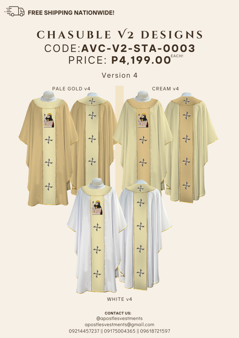 ST. THOMAS AQUINAS CHASUBLE V2 DESIGNS (AVC-V2-STA-0003.V4)