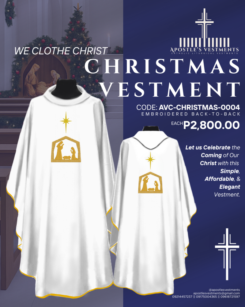 EMBROIDERED CHRISTMAS CHASUBLE DESIGN (AVC-CHRISTMAS-0004)