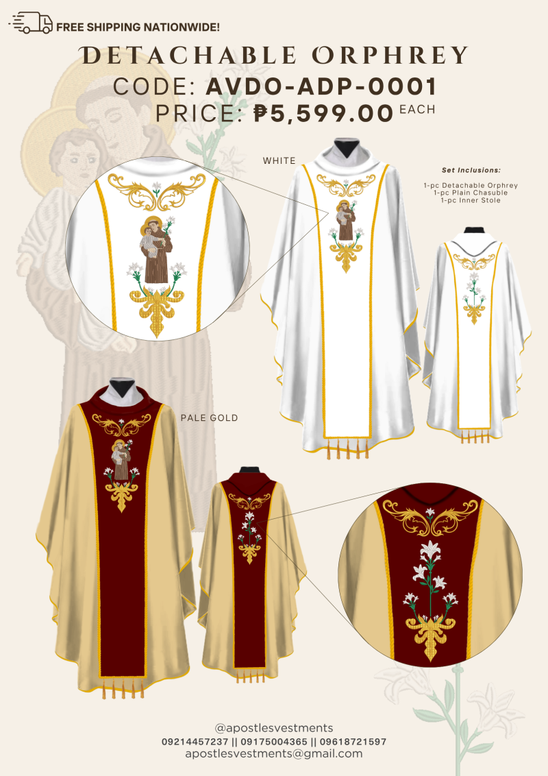 ST. ANTHONY DE PADUA DETACHABLE ORPHREY (AVDO-ADP-0001)