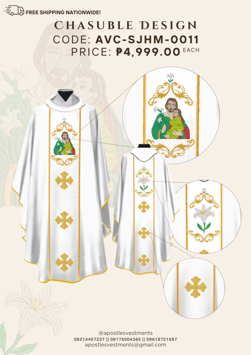 ST. JOSEPH, HUSBAND OF MARY CHASUBLE DESIGN (AVC-SJHM-0011)