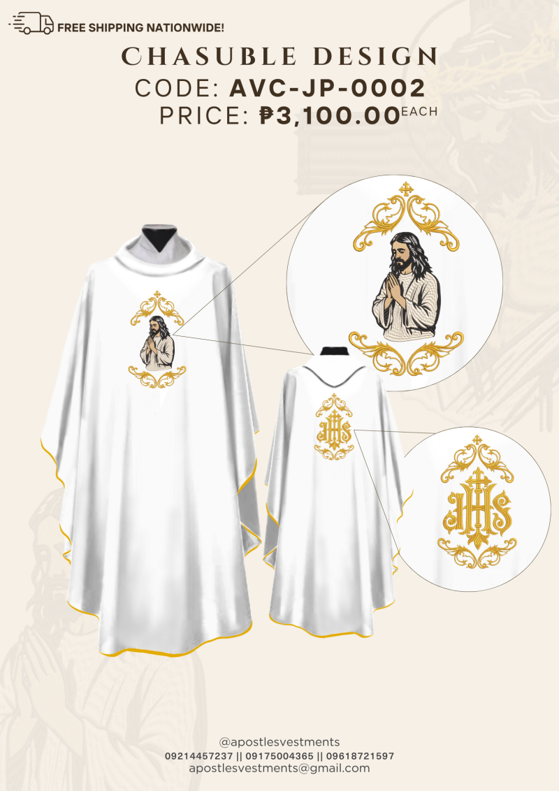 JESUS CHRIST PRAYING/PASSION CHASUBLE DESIGNS ( AVC-JP-0002)