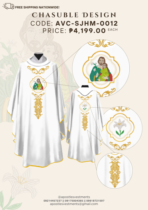 ST. JOSEPH, HUSBAND OF MARY CHASUBLE DESIGNS (AVC-SJHM-0012)