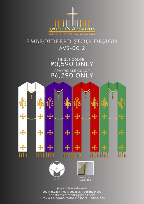 EMBROIDERED STOLE DESIGN (AVS-0012)