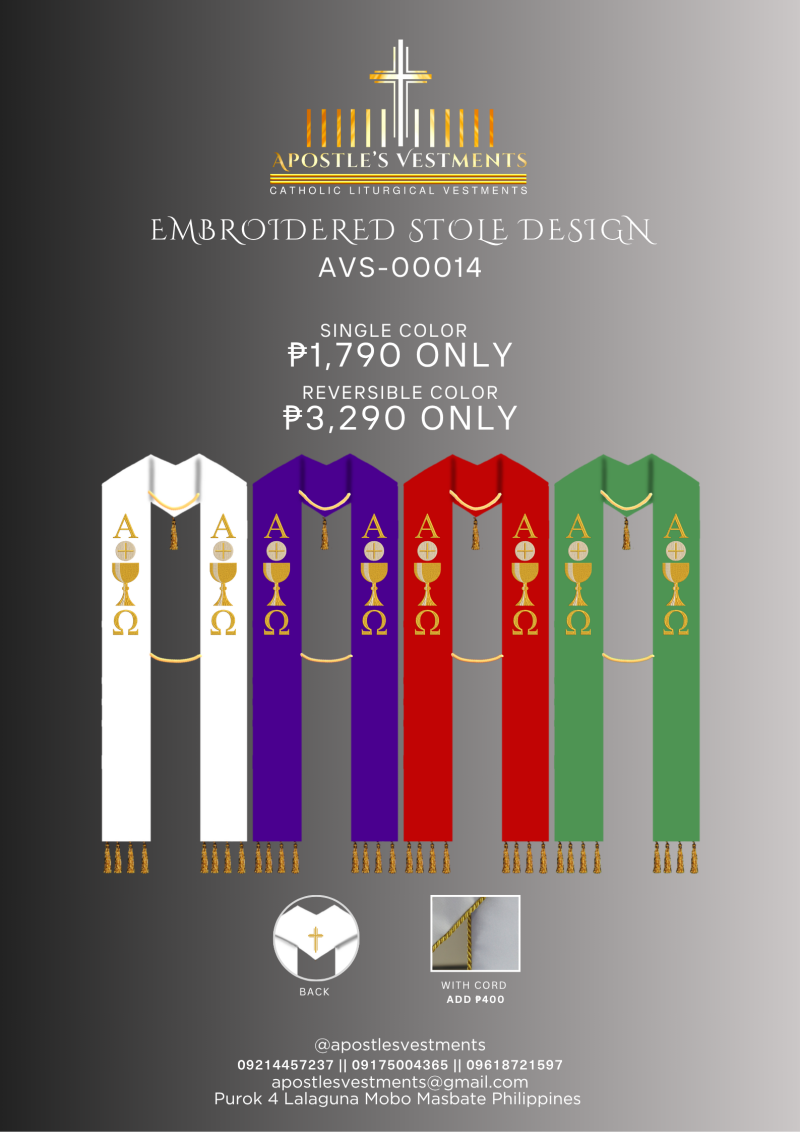 EMBROIDERED STOLE DESIGN (AVS-0014)