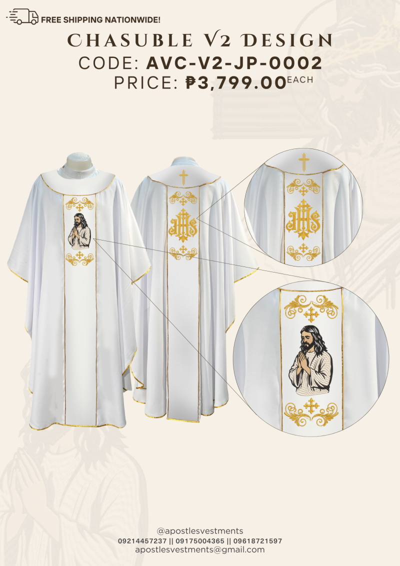 JESUS CHRIST PRAYING/PASSION CHASUBLE V2 DESIGNS (AVC-V2-JP-0002)