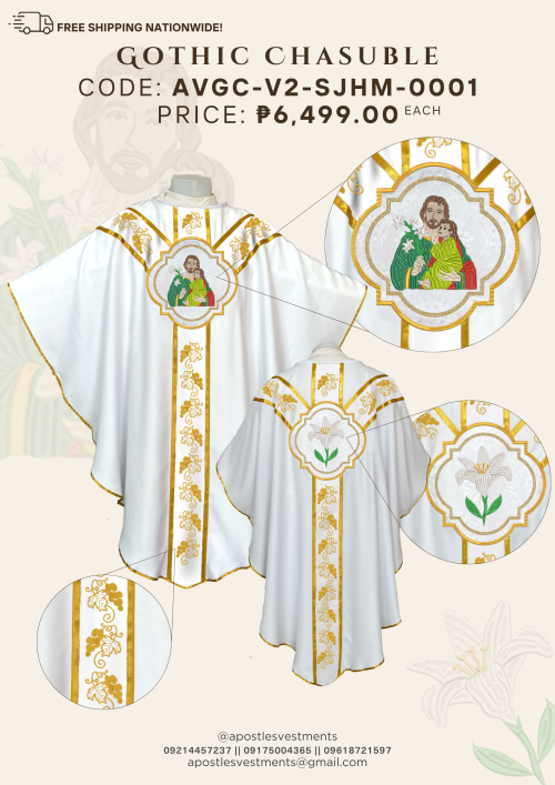 ST.JOSEPH, HUSBAND OF MARY GOTHIC CHASUBLE DESIGNS (AVGC-V2-SJHM-0001)