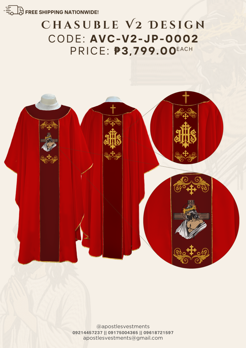 JESUS CHRIST PRAYING/PASSION CHASUBLE V2 DESIGNS (AVC-V2-JP-0002)