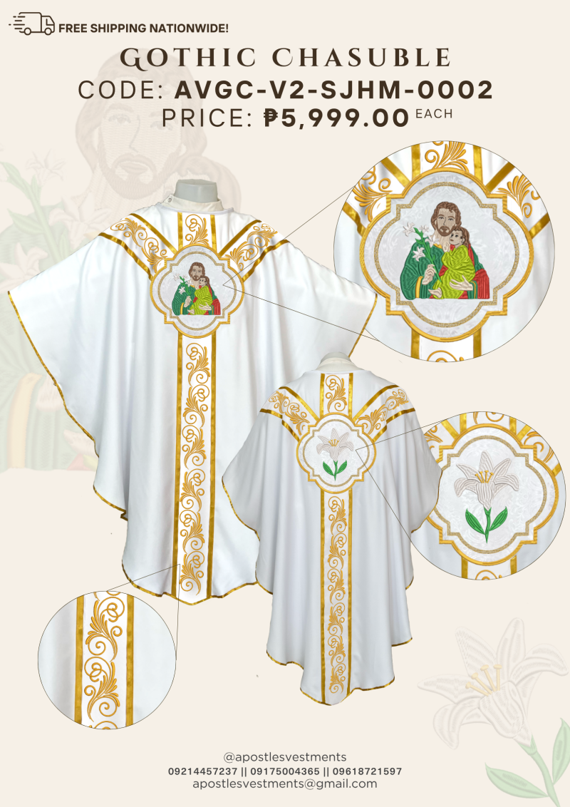 ST.JOSEPH, HUSBAND OF MARY GOTHIC CHASUBLE DESIGNS (AVGC-V2-SJHM-0002)