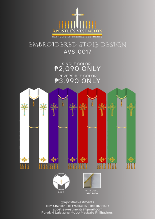 EMBROIDERED STOLE DESIGN (AVS-0017)