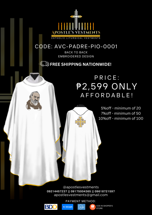 PADRE PIO CHASUBLE DESIGNS (AVC-PADRE-PIO-0001)