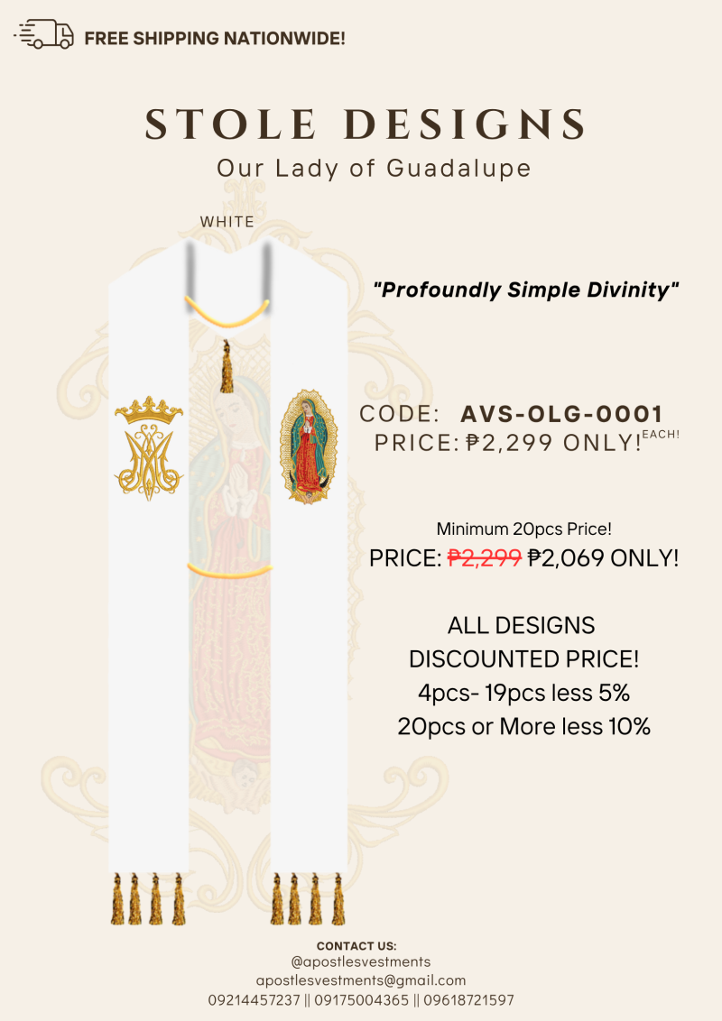 OUR LADY OF GUADALUPE STOLE DESIGNS (AVS-OLG-0001)