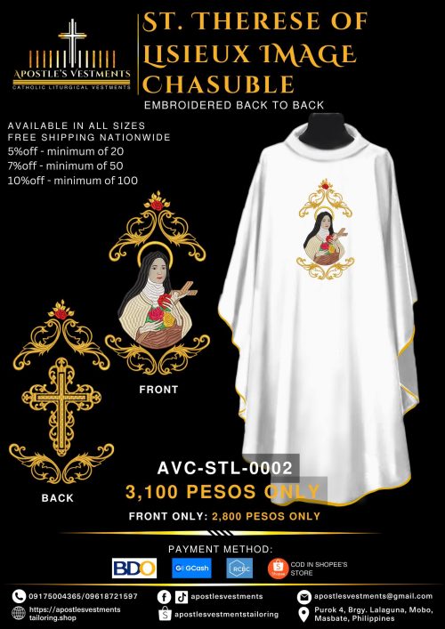 ST. THERESE OF LISIEUX CHASUBLE DESIGNS (AVC-STL-0002)