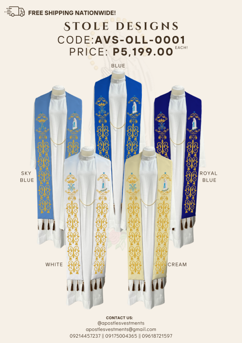 OUR LADY OF LOURDES STOLE DESIGNS (AVS-OLL-0001)