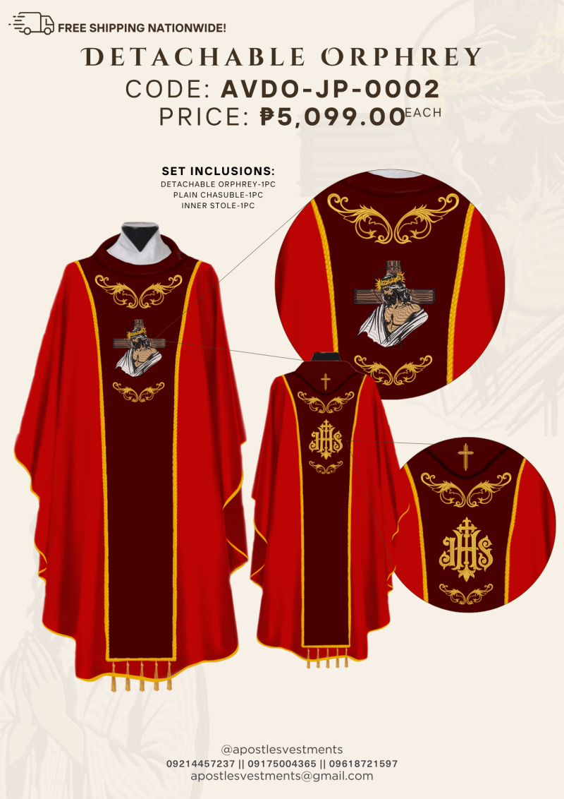 JESUS CHRIST PRAYING/PASSION DETACHABLE ORPHREY DESIGNS  (AVDO-JP-0002)