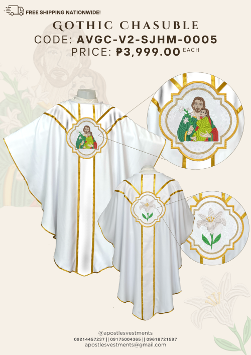 ST.JOSEPH, HUSBAND OF MARY GOTHIC CHASUBLE DESIGNS (AVGC-V2-SJHM-0005)