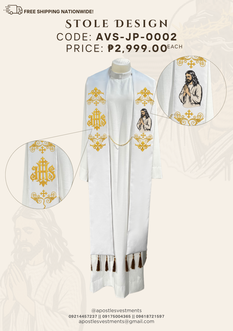 JESUS CHRIST PRAYING/PASSION STOLE DESIGNS (AVS-JP-0002)