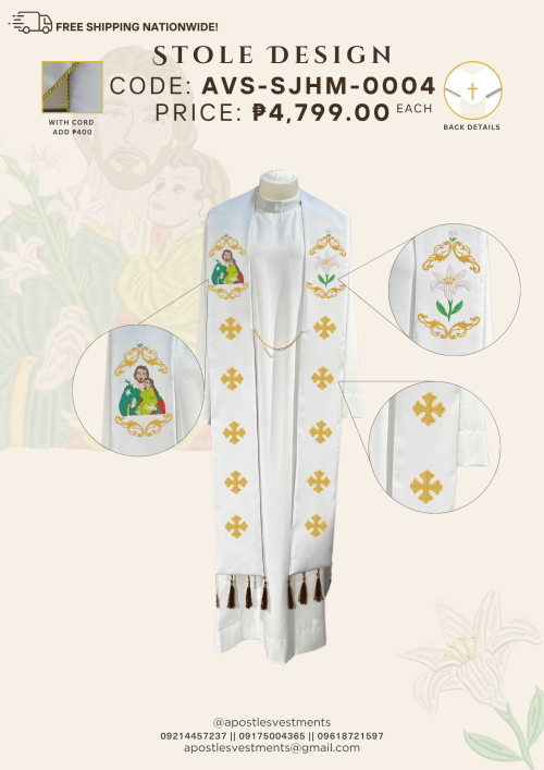ST. JOSEPH, HUSBAND OF MARY STOLE DESIGNS (AVS-SJHM-0004)