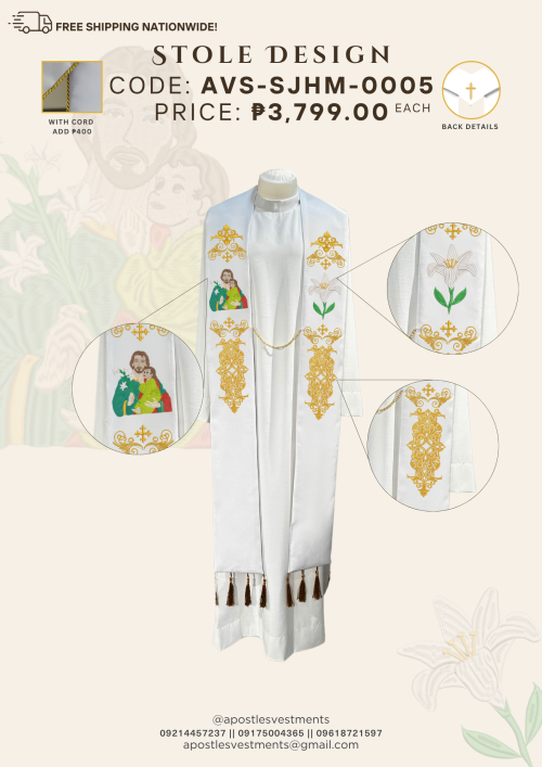 ST. JOSEPH, HUSBAND OF MARY STOLE DESIGNS (AVS-SJHM-0005)