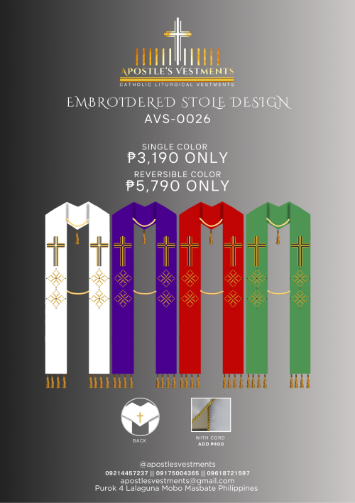 EMBROIDERED STOLE DESIGN (AVS-0026)