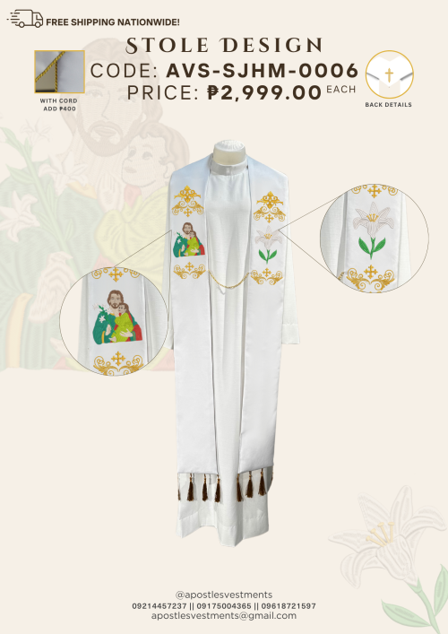 ST. JOSEPH, HUSBAND OF MARY STOLE DESIGNS (AVS-SJHM-0006)