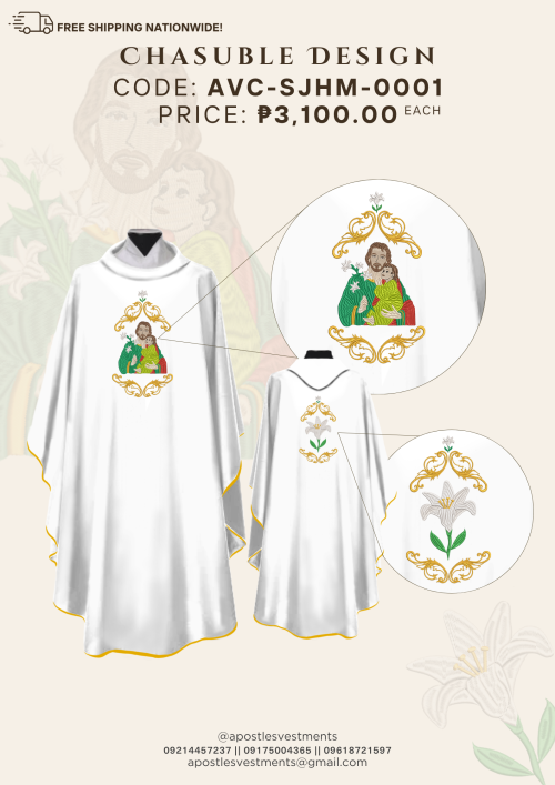 ST. JOSEPH, HUSBAND OF MARY CHASUBLE DESIGNS (AVC-SJHM-0001)