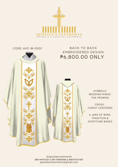 EMBROIDERED WEDDING CHASUBLE (AVC-W-0001)