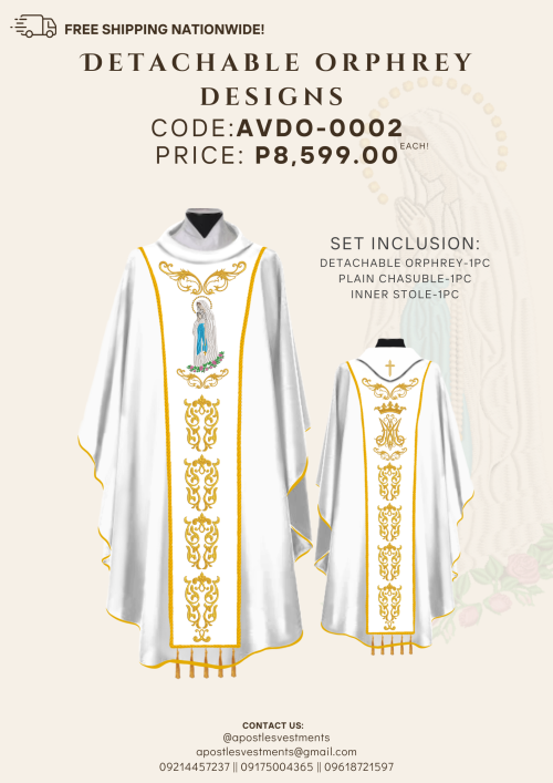OUR LADY OF LOURDES DETACHABLE ORPHREY (AVDO-OLL-0002)