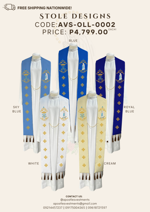 OUR LADY OF LOURDES STOLE DESIGNS (AVS-OLL-0002)