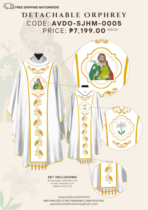 ST. JOSEPH, HUSBAND OF MARY DETACHABLE ORPHREY DESIGNS (AVDO-SJHM-0005)