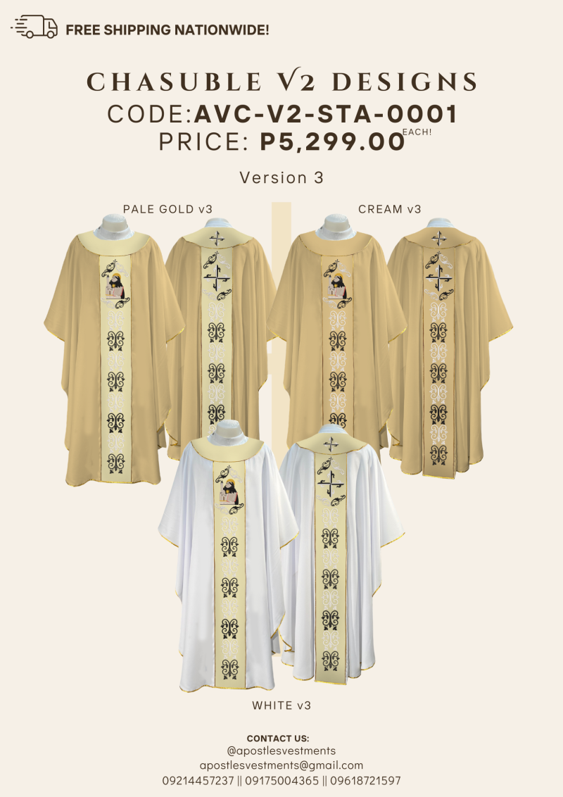 ST. THOMAS AQUINAS CHASUBLE V2 DESIGNS (AVC-V2-STA-0001.V3)