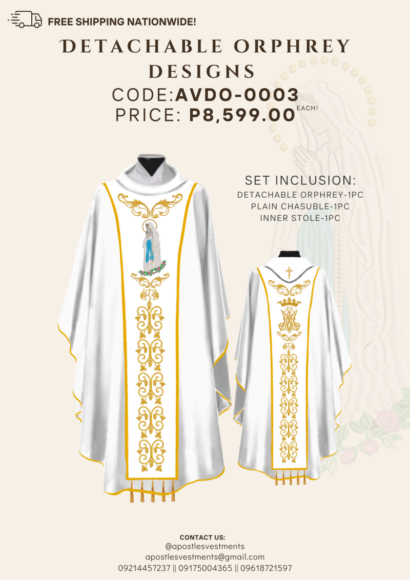 OUR LADY OF LOURDES DETACHABLE ORPHREY (AVDO-OLL-0003)