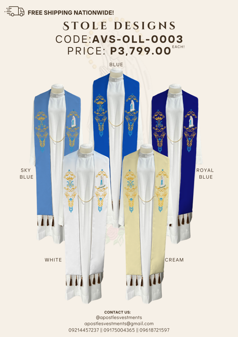 OUR LADY OF LOURDES STOLE DESIGNS (AVS-OLL-0003)