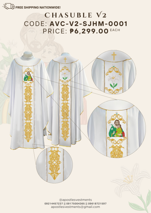 ST.JOSEPH, HUSBAND OF MARY CHASUBLE V2 DESIGNS (AVC-V2-SJHM-0001)
