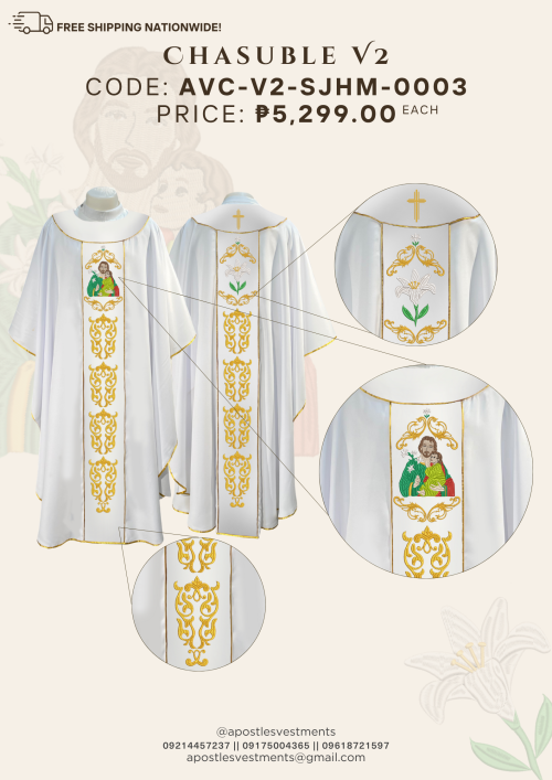 ST.JOSEPH, HUSBAND OF MARY CHASUBLE V2 DESIGNS (AVC-V2-SJHM-0003)
