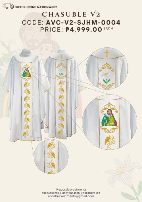 ST.JOSEPH, HUSBAND OF MARY CHASUBLE V2 DESIGNS (AVC-V2-SJHM-0004)