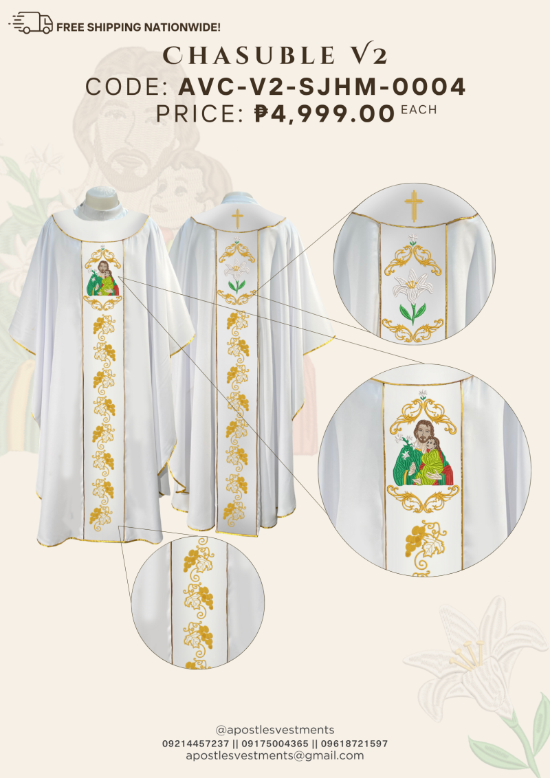 ST.JOSEPH, HUSBAND OF MARY CHASUBLE V2 DESIGN (AVC-V2-SJHM-0004)